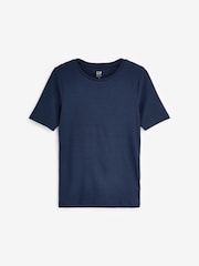Gap Blue Short Sleeve Modern Cotton-Modal Crew Neck T-Shirt - Image 4 of 4