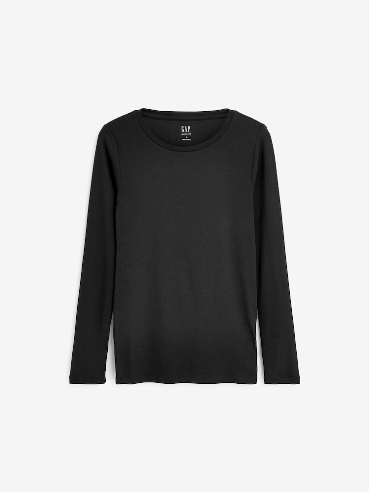 Schwarz - Gap Modernes T-Shirt aus Baumwolle und Modal mit Rundhalsausschnitt - Bild 4 von 4 Schwarz - Gap Modernes T-Shirt aus Baumwolle und Modal mit Rundhalsausschnitt - Bild 4 von 4