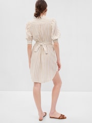 Gap Beige Puff Mid Sleeve LinenCotton Shirtdress - Image 2 of 2