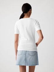 Gap White Short Sleeve Modern Cotton-Modal Crew Neck T-Shirt - Image 2 of 6