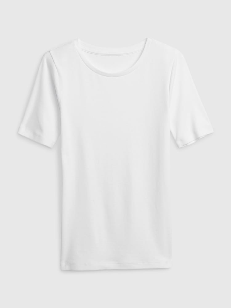 Gap White Short Sleeve Modern Cotton-Modal Crew Neck T-Shirt - Image 6 of 6