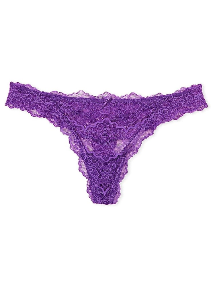 Victoria's Secret Violetta Purple Lace Thong Knickers - Image 3 of 3