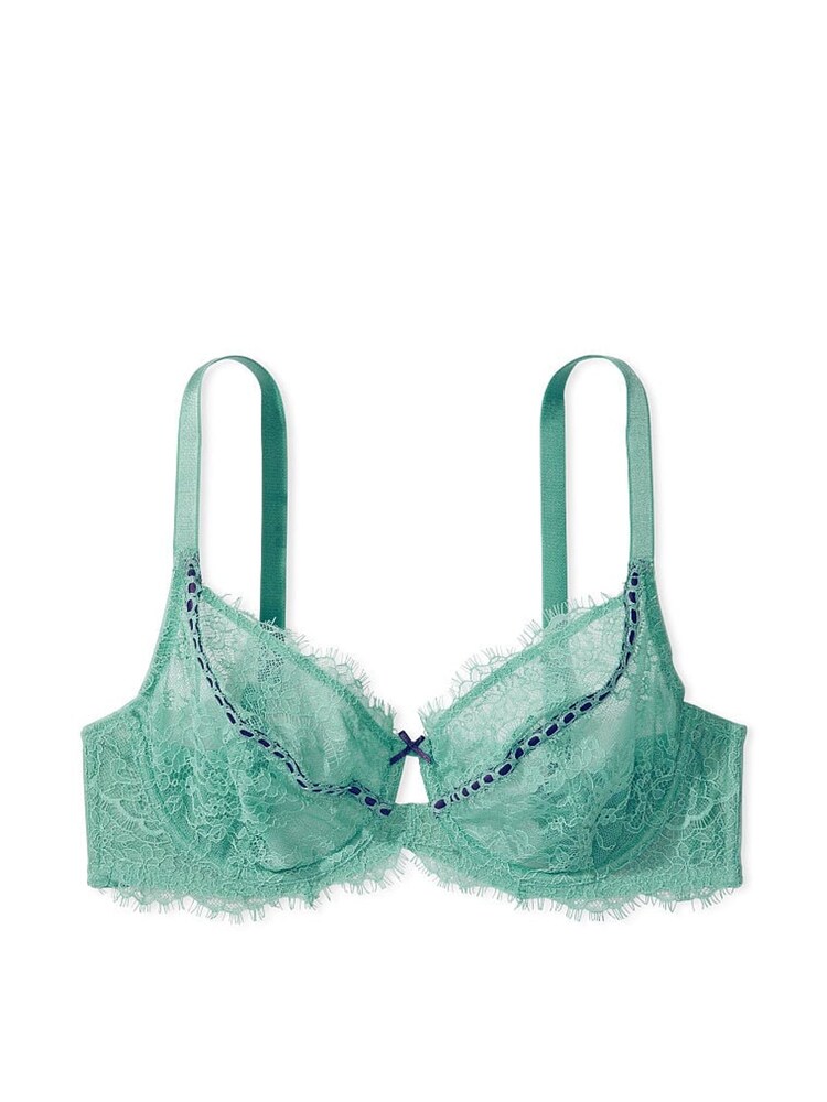 Victoria's Secret Parasail Green Ribbon Slot Lace Full Cup Unlined Bra - Image 3 of 3
