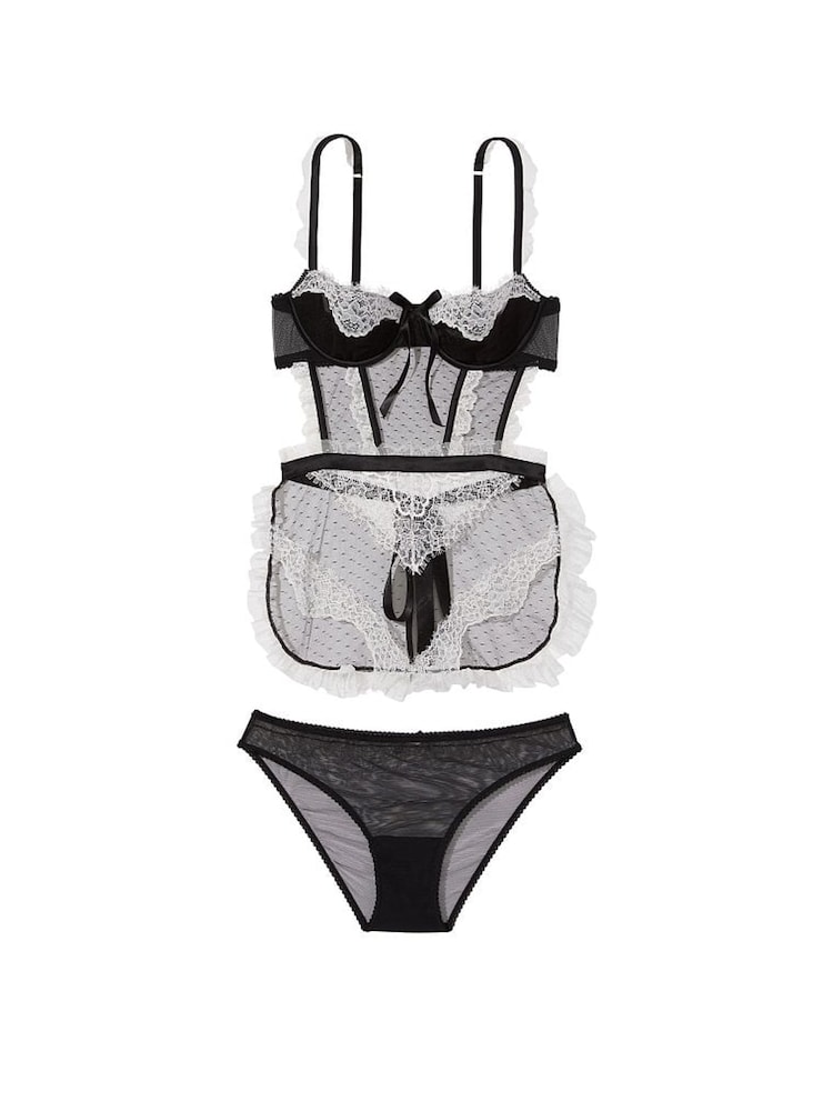 Victoria's Secret Black and White Lace Bodysuit - Image 3 of 3 Victoria's Secret Black and White Lace Bodysuit - Image 3 of 3