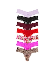 Victoria's Secret Purple/Black/Red/Pink/Leopard Thong 7 Pack Knickers - Image 1 of 4