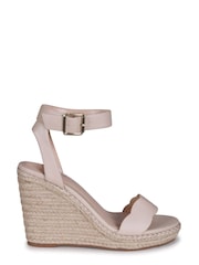 Linzi Cream Italy Rope Platform Wedge With Scalloped Edging - Image 2 of 4