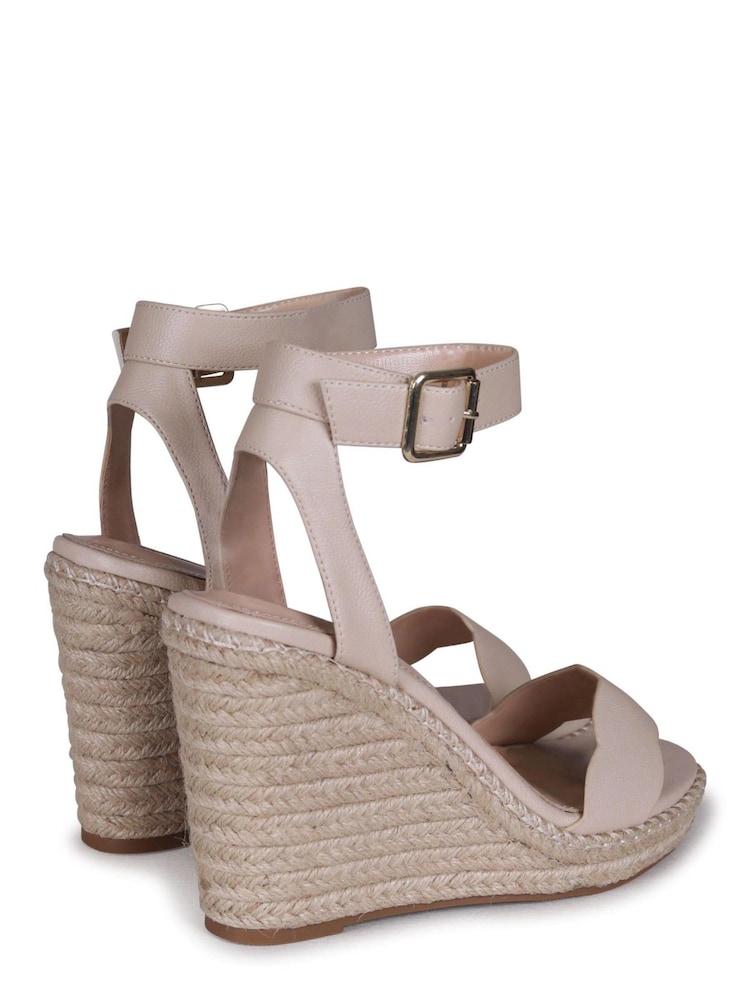 Linzi Cream Italy Rope Platform Wedge With Scalloped Edging - Image 4 of 4