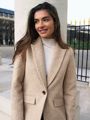 Friends Like These Camel Boucle Tailored Single Button Coat - Image 4 of 4