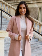 Friends Like These Pink Boucle Tailored Single Button Coat - Image 1 of 4