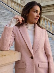 Friends Like These Pink Boucle Tailored Single Button Coat - Image 3 of 4