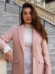 Friends Like These Pink Boucle Tailored Single Button Coat - Image 4 of 4