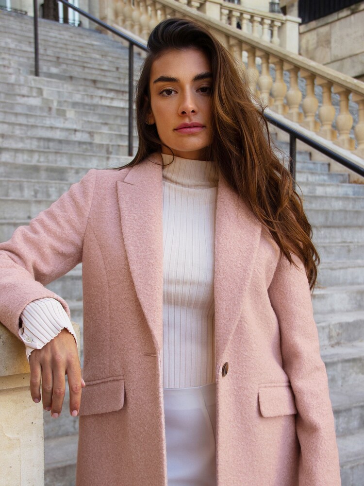 Friends Like These Pink Boucle Tailored Single Button Coat - Image 4 of 4