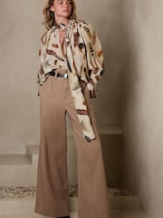 Banana Republic Beige Evie Paperbag Trousers - Image 1 of 4
