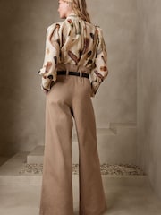Banana Republic Beige Evie Paperbag Trousers - Image 2 of 4