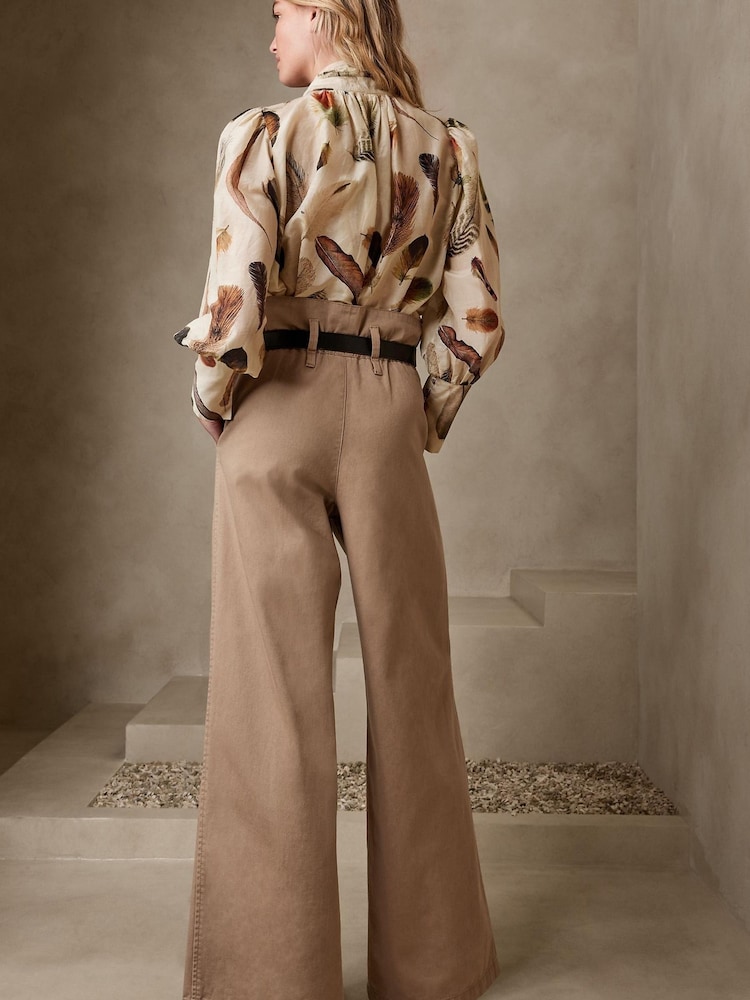 Banana Republic Beige Evie Paperbag Trousers - Image 2 of 4