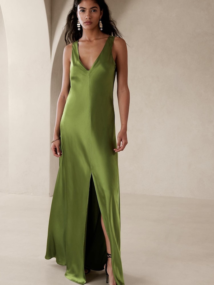 Banana Republic Green Eterno Silk Maxi Dress - Image 1 of 3