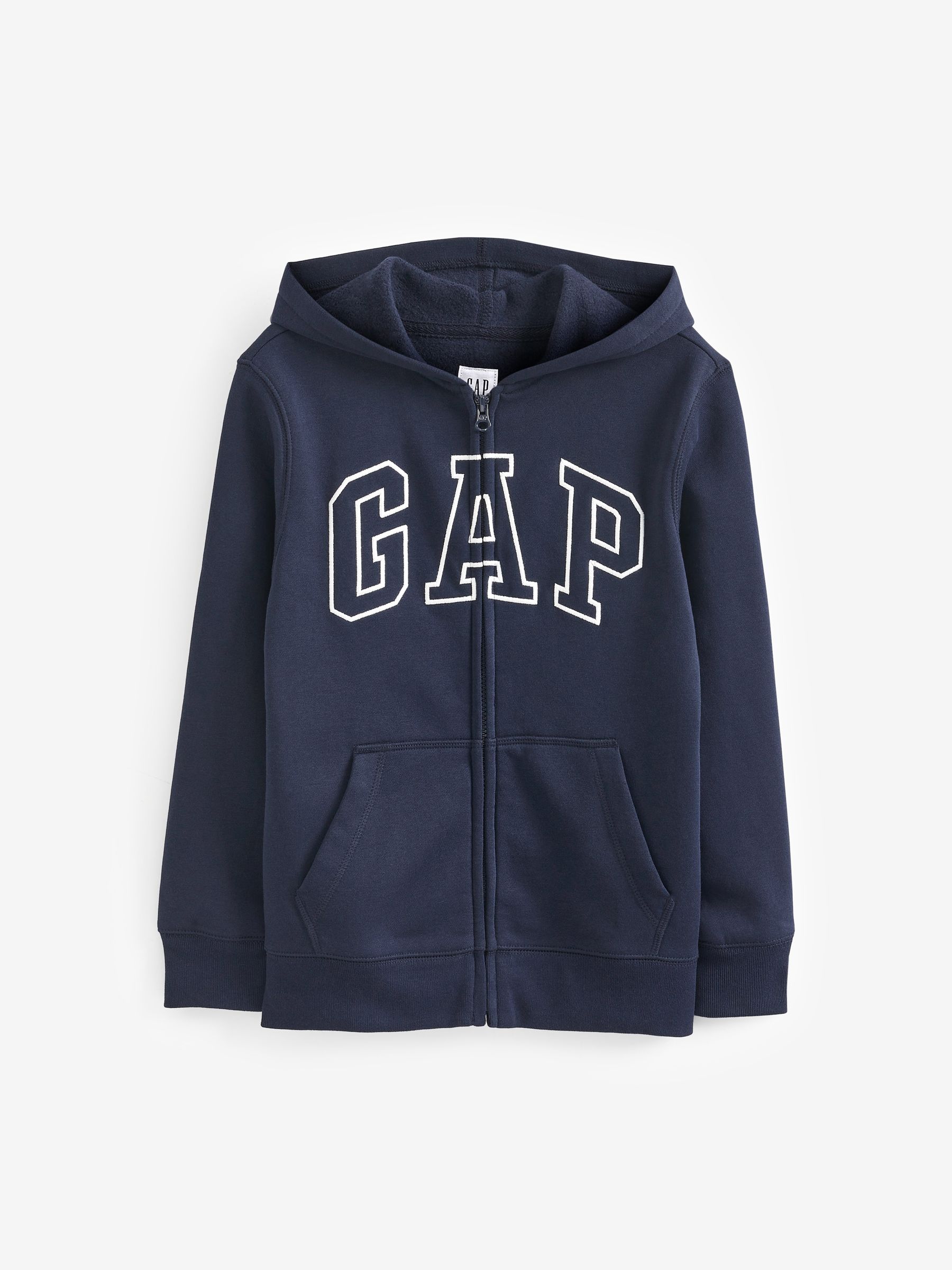 Buy Gap Navy Blue Logo Zip Up Hoodie from Next Luxembourg