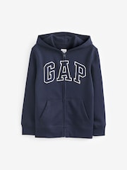 Sudadera con capucha y cremallera con logo de Gap (4-13años) - Imagen 1 de 3