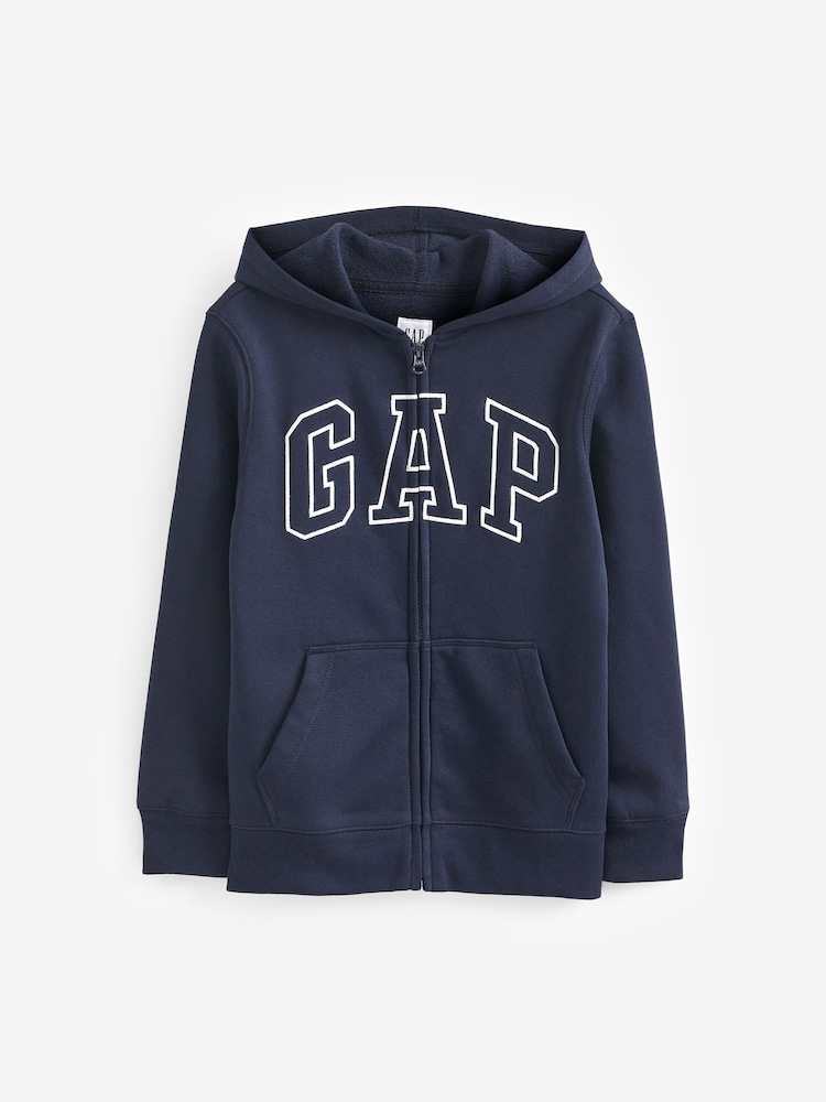 Sudadera con capucha y cremallera con logo de Gap (4-13años) - Imagen 1 de 3