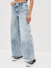 Gap Blue Acid Wash Low Rise Wide Leg Loose Jeans - Image 1 of 1