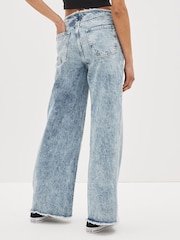 Gap Blue Acid Wash Low Rise Wide Leg Loose Jeans - Image 2 of 6