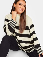 Yours Curve Black Grow On Neck Jumper - Image 1 of 4