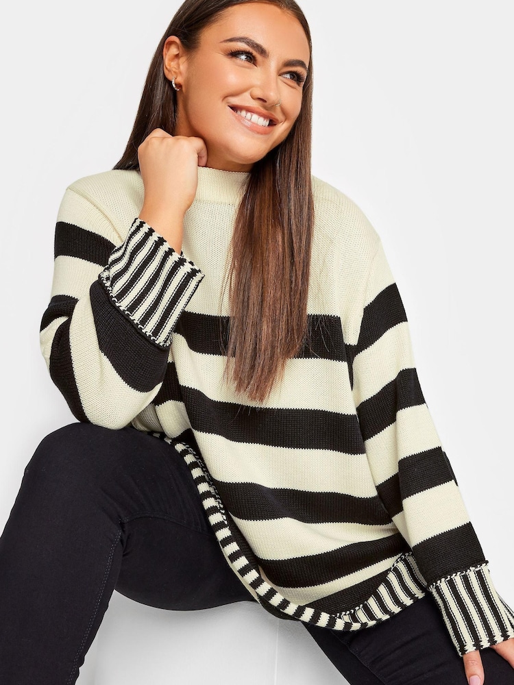 Yours Curve Black Grow On Neck Jumper - Image 1 of 4