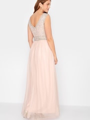 Long Tall Sally Pink V-Neck Beaded Maxi Dress - Image 3 of 4