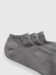 Gap Grey Adults 3 Pack Athletic Ribbed Ankle Socks - Image 2 of 2