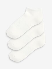 Gap White Adults 3 Pack Athletic Ribbed Ankle Socks - Image 1 of 2