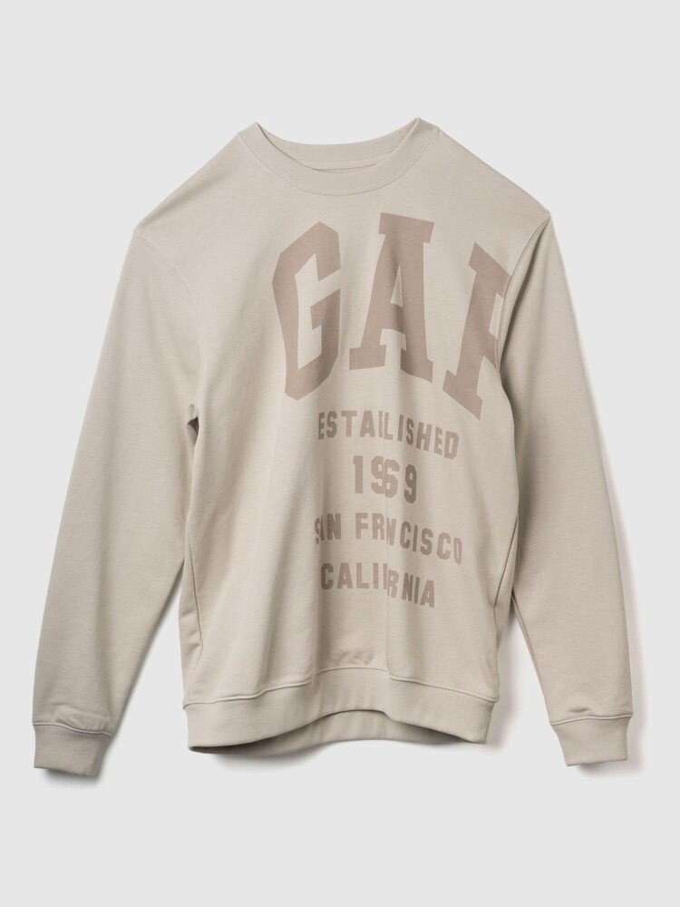 Gap Beige Graphic Logo Crew Neck Sweatshirt - Image 1 of 1