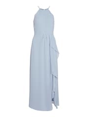 VILA Light Blue Halter Neck Ruffle Maxi Dress - Image 4 of 5