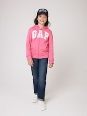 Gap Pink Logo Zip Through Hoodie (4-13yrs) - Image 5 of 5