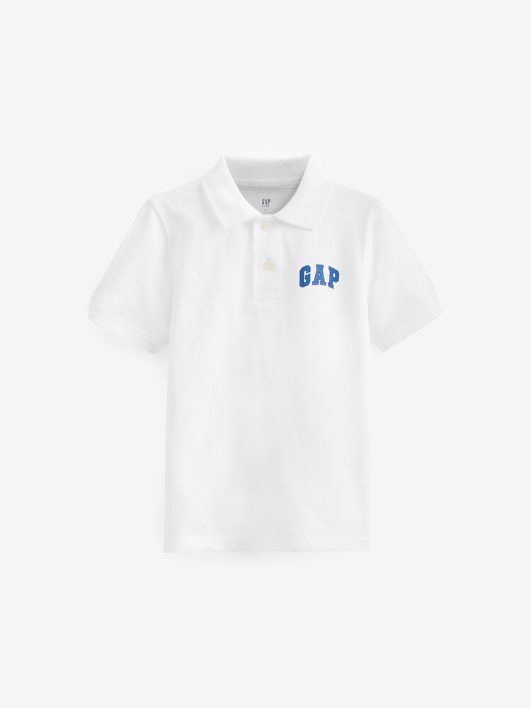 Gap White Logo Short Sleeve Polo Shirt (4-13yrs) - Image 1 of 4
