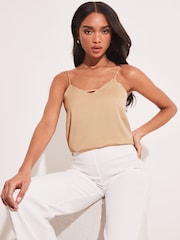 Lipsy cream V Neck Vest Cami Top - Image 1 of 4