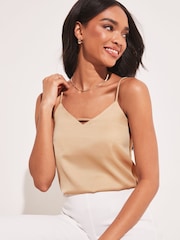 Lipsy cream V Neck Vest Cami Top - Image 4 of 4