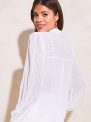 Lipsy White sequin Collared Button Through Shirt - Image 2 of 3