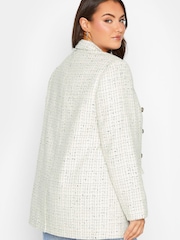Yours Curve White Boucle Blazer - Image 3 of 4