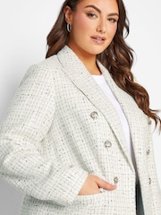 Yours Curve White Boucle Blazer - Image 4 of 4