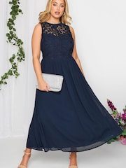 Yours Curve Blue London Occasion Lace Maxi Dress - Image 2 of 4