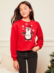 Lipsy Red Christmas Sweatshirt - Image 2 of 4