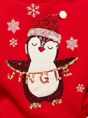 Lipsy Red Christmas Sweatshirt - Image 4 of 4