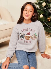 Lipsy Grey Christmas Sweatshirt - Image 1 of 4