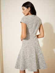 Friends Like These Black/White Fit and Flare Cap Sleeve Tailored Dress - Image 4 of 4