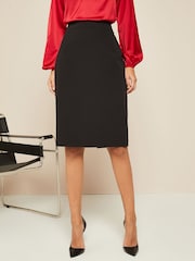 Friends Like These Black Petite Tailored Pencil Skirt - Image 1 of 4