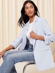 Friends Like These Pastel Blue Edge to Edge Tailored Blazer - Image 1 of 4
