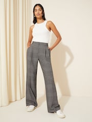 Friends Like These Grey Salt  Pepper Premium Wide Leg Smart Trousers - Image 2 of 4