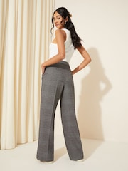 Friends Like These Grey Salt  Pepper Premium Wide Leg Smart Trousers - Image 4 of 4