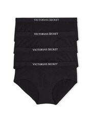 Victoria's Secret Black Hipster Logo 4 Pack Knickers - Image 1 of 1