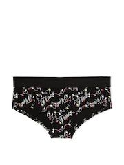 Victoria's Secret PINK Pure Black Holiday Lights Script Logo Hipster Knickers - Image 3 of 3